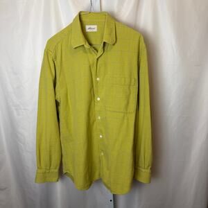 Brioni Sport Linen Cotton Windowpane Shirt Italy Green Button Down M Italy READ